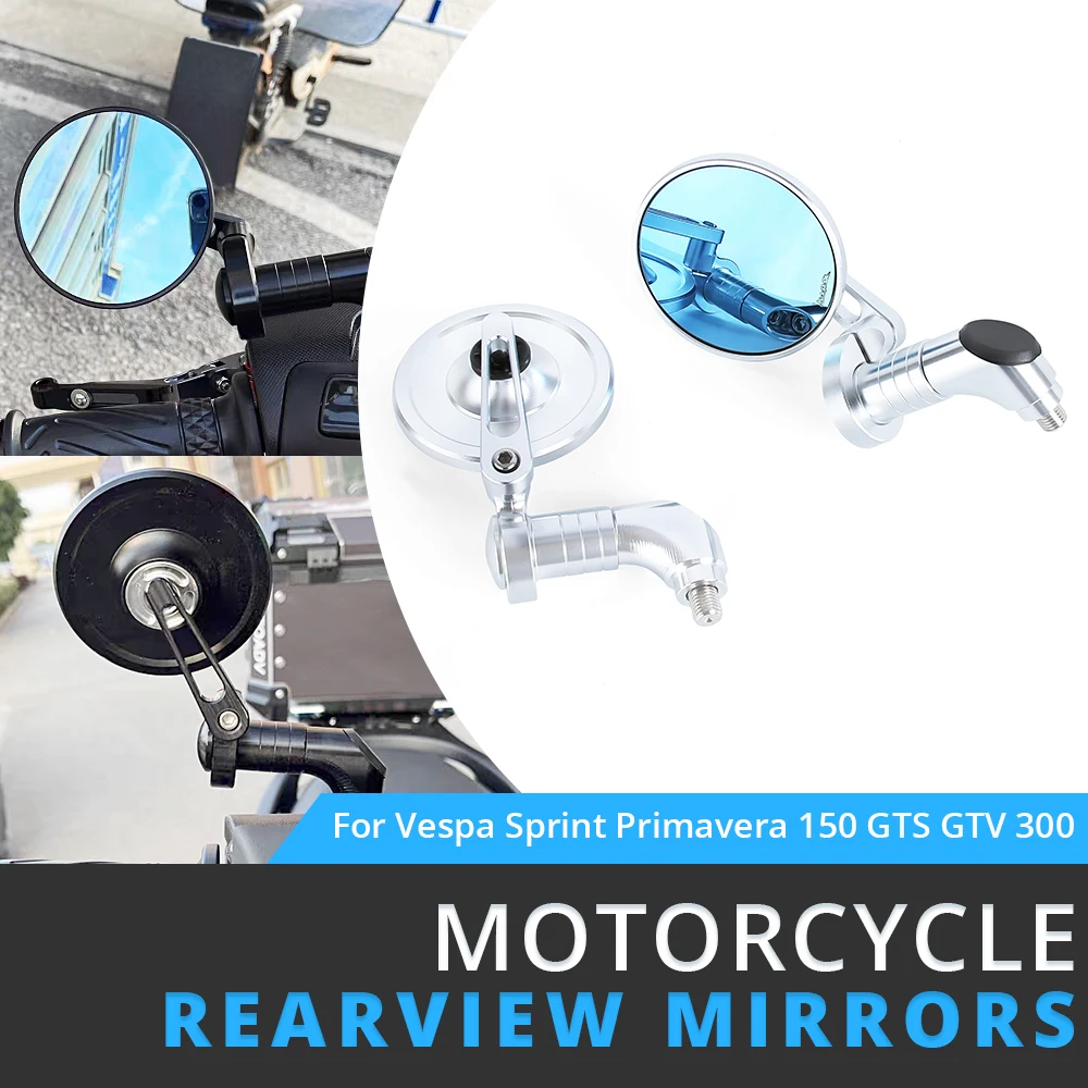 Per Vespa Sprint Primavera 150 Gts Gtv 300 Moto 8Mm 10Mm Specchietto Retrovisore Specchietto Retrovisore Laterale Rotondo In Alluminio Cnc