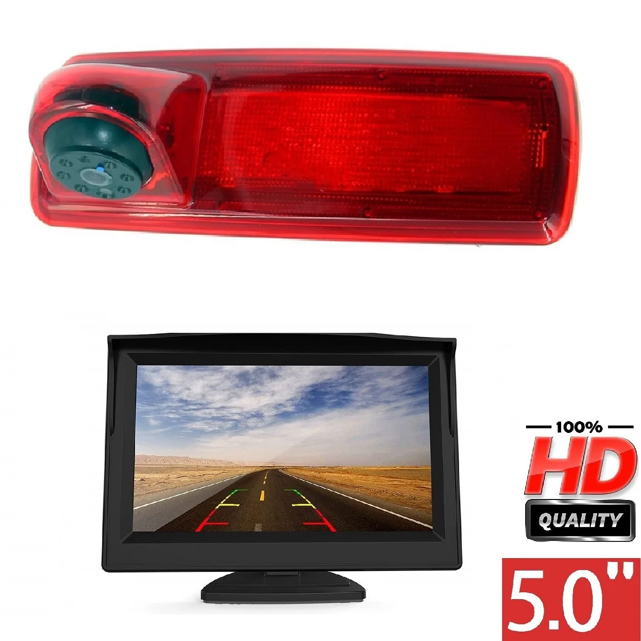 Hd 720P Luci Di Arresto 3A Luce Di Stop Fotocamera + Monitor 5 ''Per Vauxhall Vivaro X82 Mk3 Opel Vivaro Renault Trafic 2014 Fiat Talento