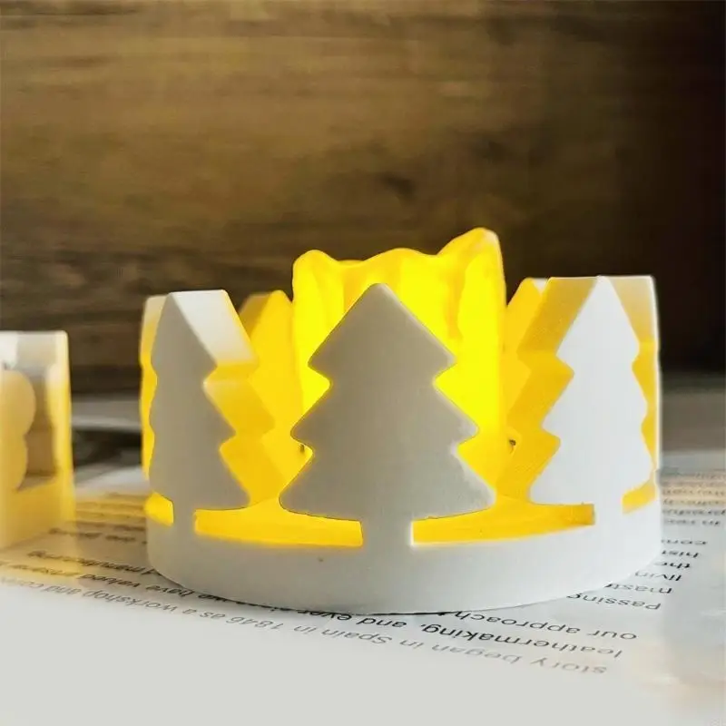 Einzigartige kreisförmige Teelichthaltersform stilvoller Silikon -Lichthalter Schimmelblume runde Kerzenständer Crafting Form – Detail 9