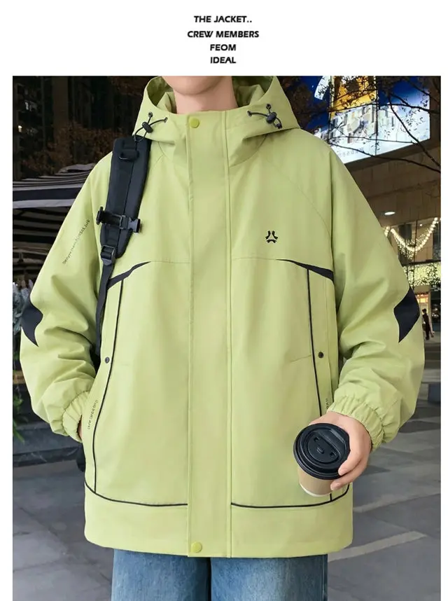Hochwertige Herren-Kapuzenjacken 2026 Frühling Herbst Jugend Streetwear Reißverschluss-Windbreaker Outdoor-Sport Lockere Mäntel Kleidung – Detail 12