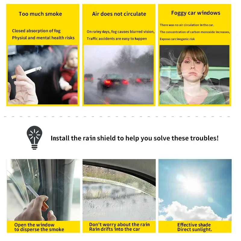 Haibak Deflettori D'Aria Per Ford Kuga MK2 2012-2019 - 4 Pezzi Tinted, In Channel - Foto 7