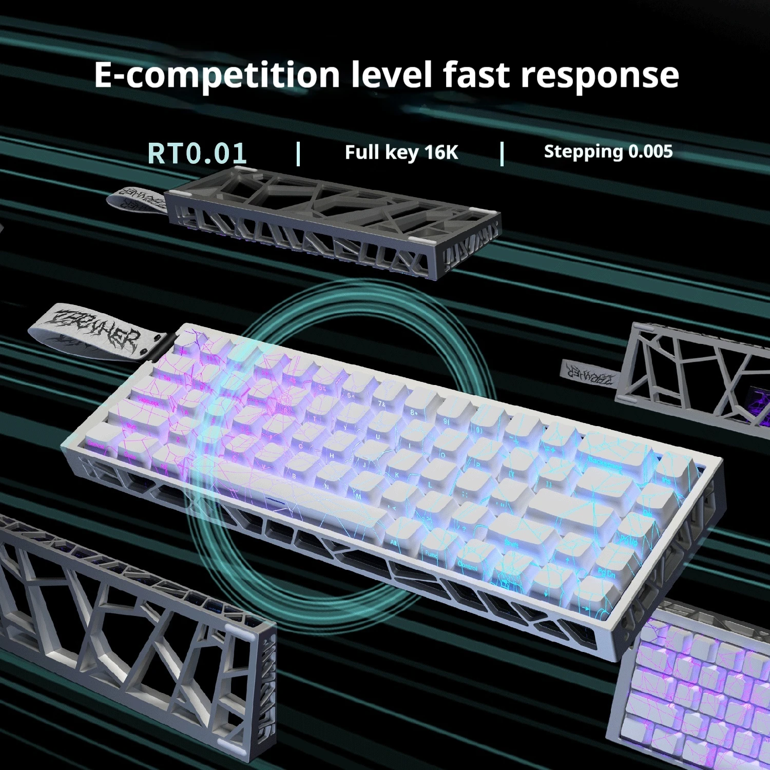 Zornher LINGJING 68 Skeleton Magnetic Switch Keyboard Spider Web