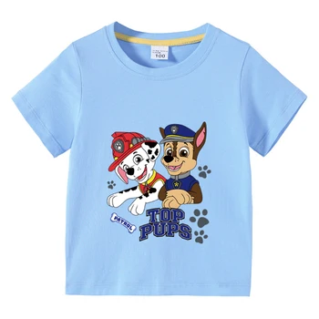 Paw Patrol Hot Sold Toddler Summer T-shirt Teenage Girls Clothing Cotton Boys Tshirt Boutique Kids Tees O-Neck Children Tops 4