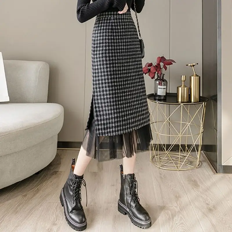 Elegant Plaid Dress Side View