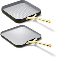 Caraway Griddle Pan & Grill Pan Duo - Non-Stick Ceramic Coated - Non Toxic, PTFE & PFOA Free - Oven Safe & Compatible 1