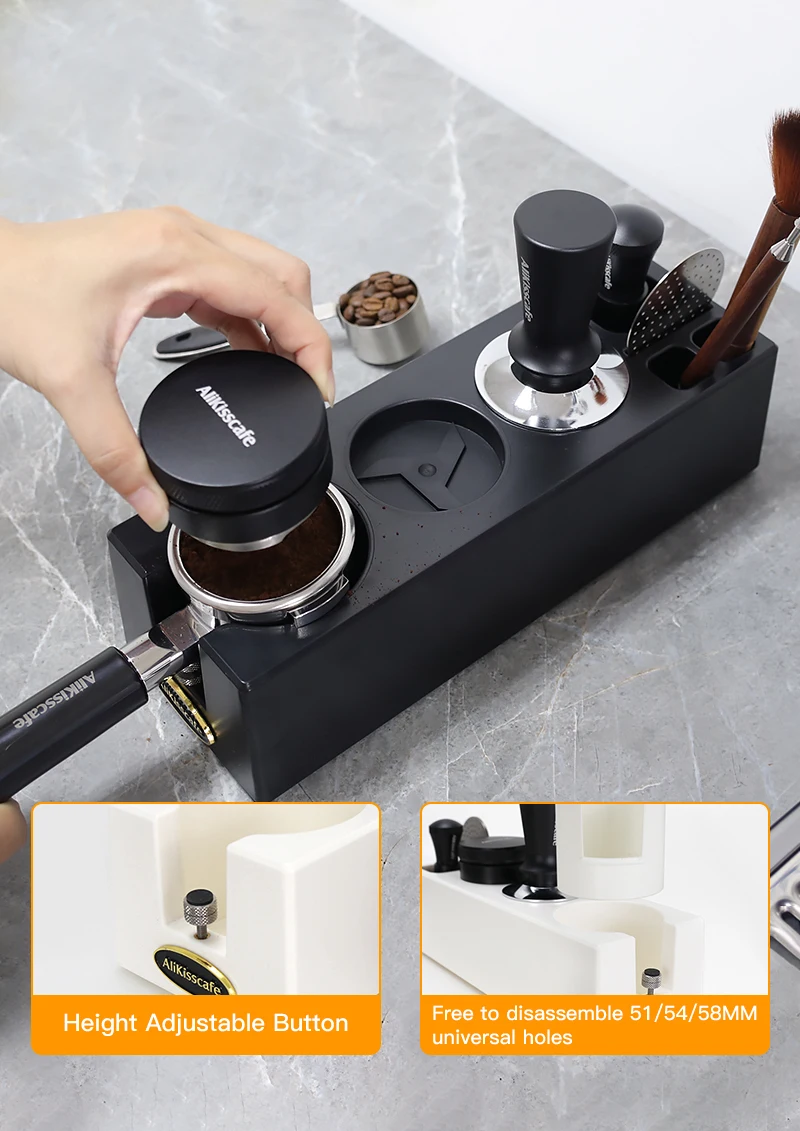 Kaffee Stampfer Station 51mm 54mm 58mm Manipulation Verteiler Stand Sieb träger Unterstützung Basis Home Küche Cafe Barista Zubehör – Detail 3