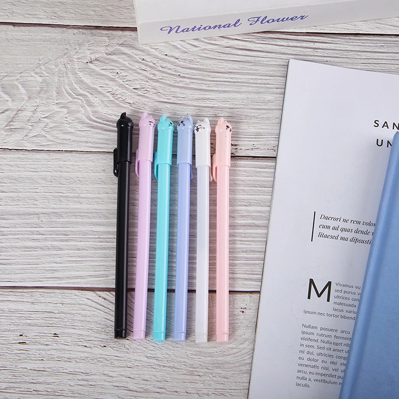 

Creative Cartoon Kitten Gel Pen Kawaii Cat Pen Ink Pen Cute Gel Pens Writing Promotional Gift Stationery School Office Supply