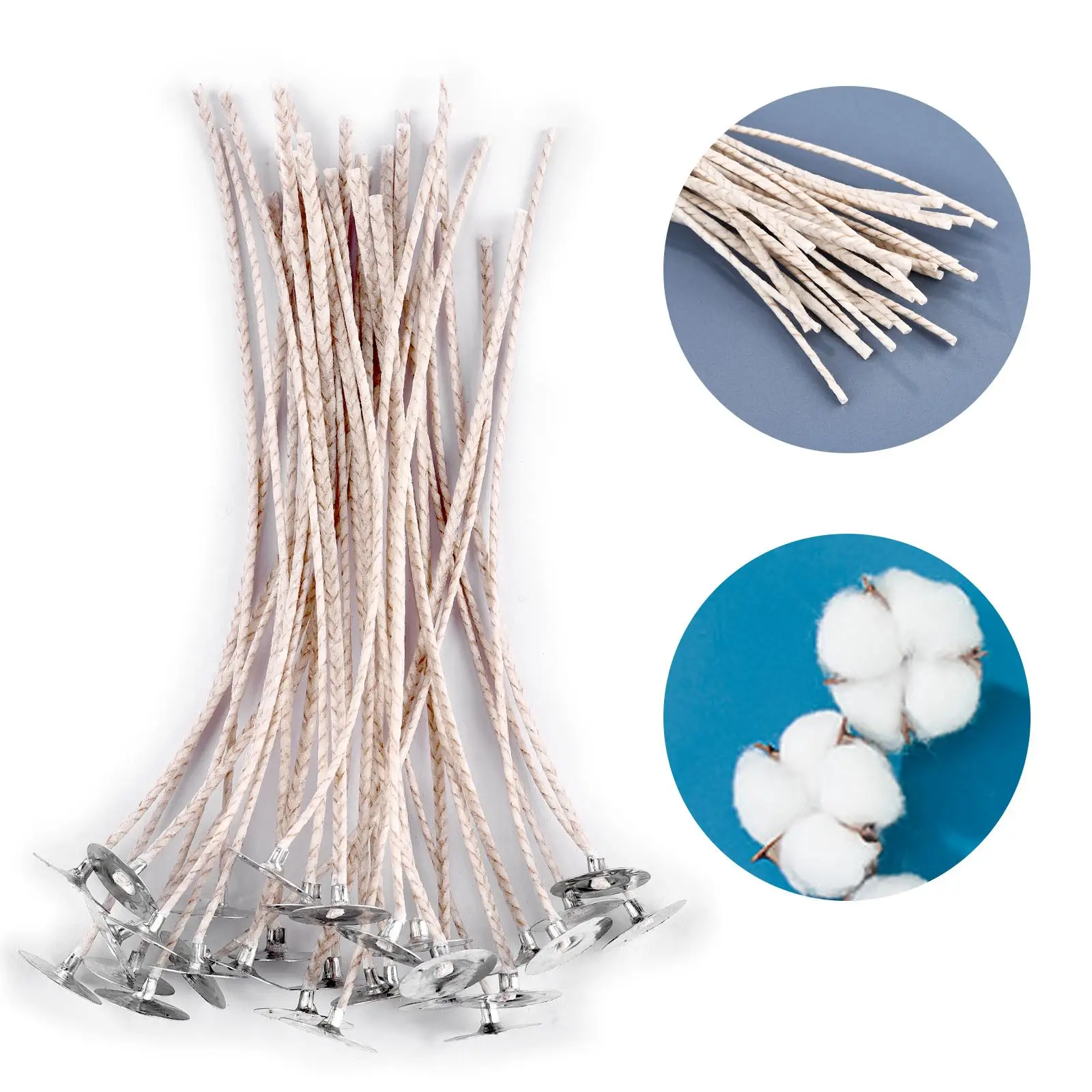 620cm30pcsCandleWicksSmokelessWaxPureCottonCoreForDIYCandle