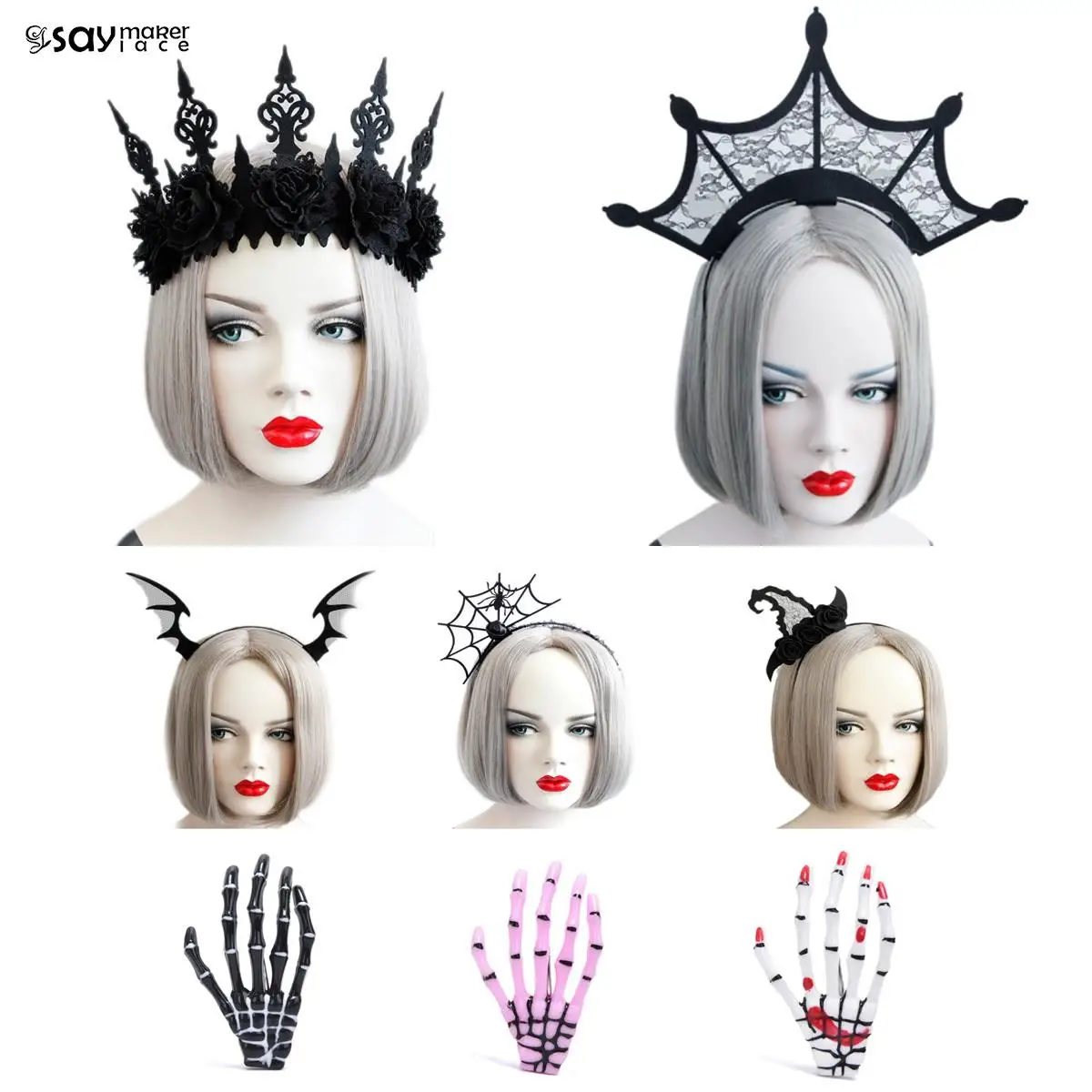 

1PCS Halloween Gothic Crown Hairbands Girl's Headband Head Wear Hair Accessories Fancy Dress Party Hairband Halloween Hairpin