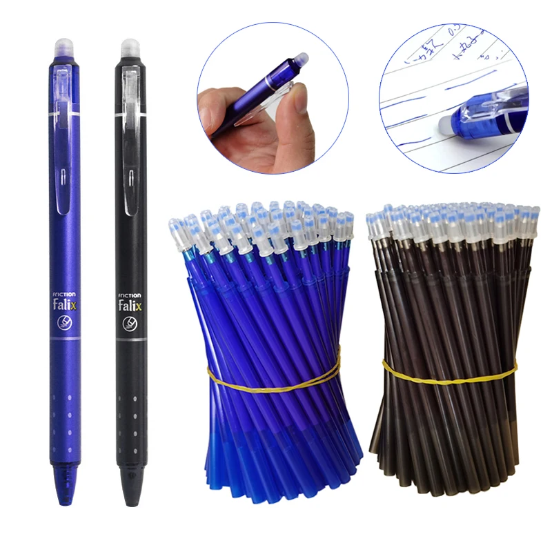 

54pcs/lot Large Capacity Erasable Refills Rod 0.5mm Automatic Gel Pens Set for Office School Writing Supplies Kawaii Stationery