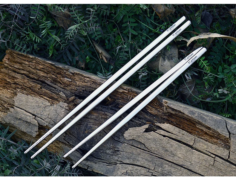Tiartisan Titan-Camping-Geschirr, ultraleicht, tragbar, 195 mm/230 mm, hohle Essstäbchen, Besteck für Outdoor-Wanderungen, Rucksackreisen – Detail 16