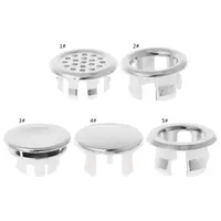 Bathroom Basin Sink Overflow Ring Six-foot Round Insert Chrome Hole Cover Cap 2