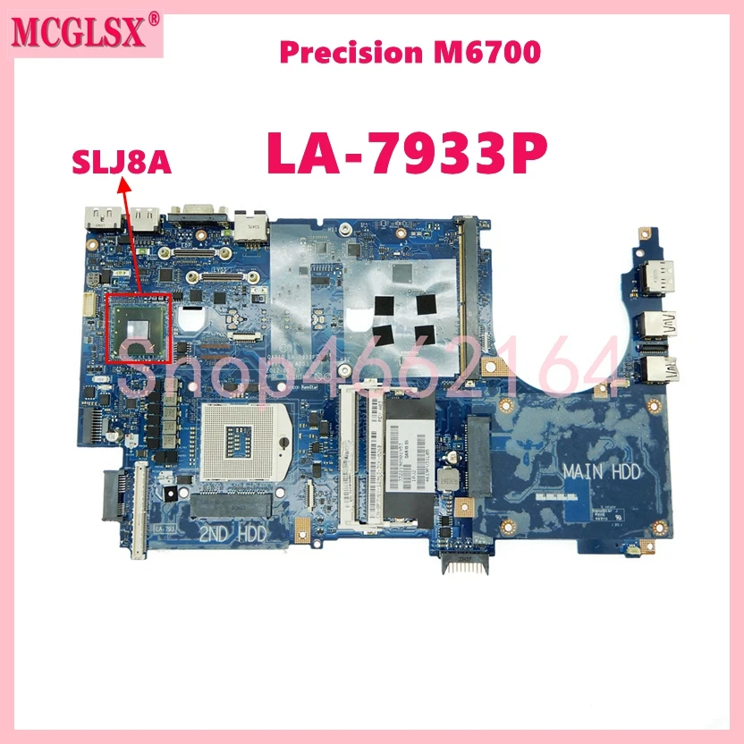 Placa-mãe Portátil para Dell Precision M6700 La7933p Slj8a Ddr3 Notebook Mainboard cn 0dkt5y 0p7v6y 100 Testado ok