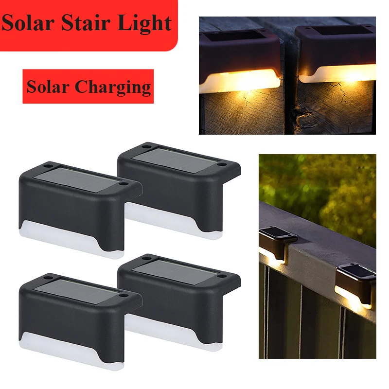 

4/8/12/16pcs Solar Staircase Lights Outdoor Fence Lights Waterproof Solar Lights for Railing Stairs Steps Fence Yard and Passage