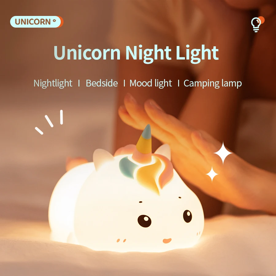 순록 실리콘 LED 야간 조명, USB 충전, 수면 램프, 타이밍 룸 장식, 크리스마스 선물, 어린이용 LED 조명