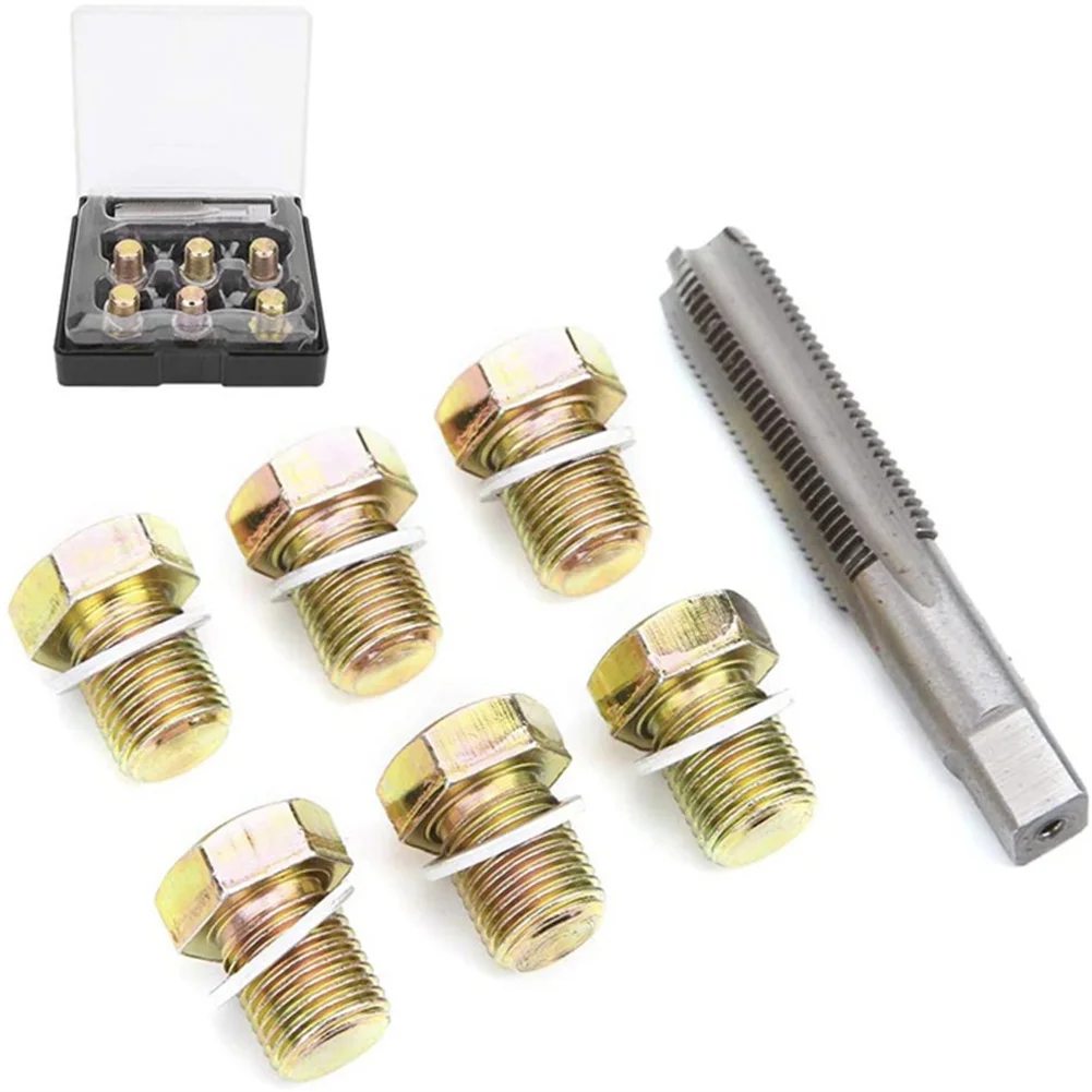 Car Repair Combination Suit M13x1.25mm Iron Oil Pan Thread Repair Tools Kit Oil Drain Plug Screws Bolt Set