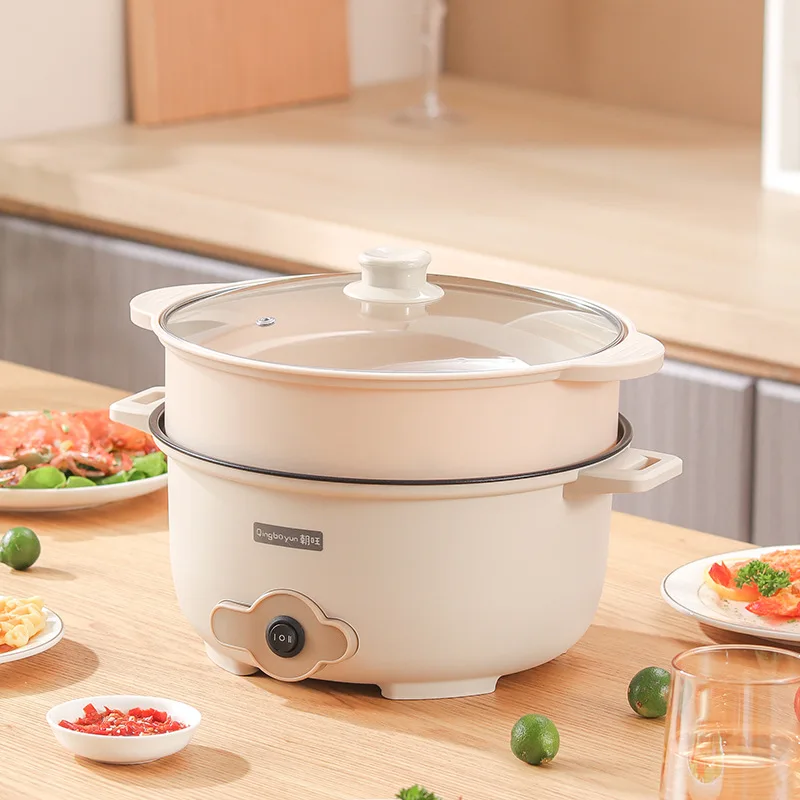 Multi functional integrated household electric heating pot, electric fryer, steamer in student dormitories 3