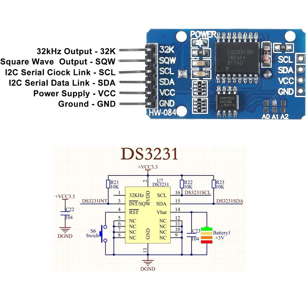 3PCS DS3231 �ǽð� Ŭ�� ��� RTC ���� Arduino Raspberry Pi 5 4 �� ������ AT24C32 IIC Ÿ�̸� �˶� �ð�