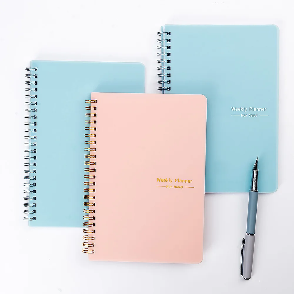 Agenda Settimanale A5 con Spirale, Planner Giornaliero Semplice ed Elegante, Taccuino Portatile per Studio, Scuola, Ufficio, Appunti, Budget, Planner Mensile - immagine 5