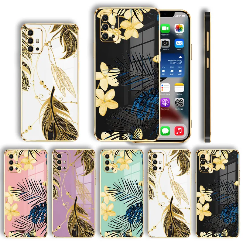 Smartphone Golden Fluffy Feather Per Moto G9 Play G30 One Fusion G60 G22 Edge 20 Lite G9 Plus G31 G200 5G G9 Power G52 G8 Custodie