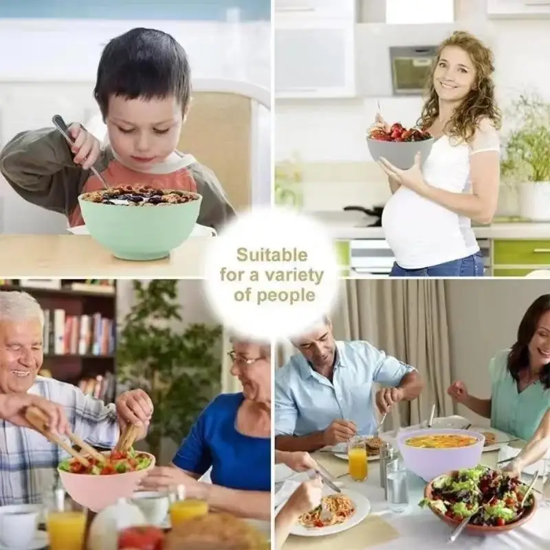 Children's Bowl Sustainable Wheat Straw Tableware Kids And Family Ramen Soup Breakfast Cereal Salad Food Container Bowls Sets