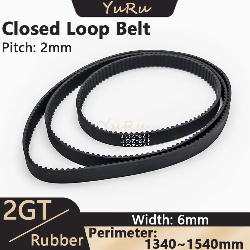 

2GT 2MGT Closed Loop Belt Width 6mm Perimeter 1340 1350 1360 1434 1440 1474 1500 1512 1520 1524 1540mm Rubber Timing Synchronous