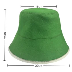 Gray Wool Felt Sauna Bucket Hat (Premium wool green)
