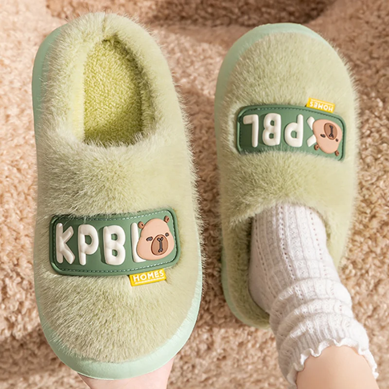 Light Thick Sole Fluffy Slippers for Women Cute Capybara Soft Sole Fur Slippers Woman Indoor Comfy Non Slip Living Room Shoes
