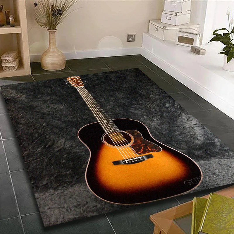Music Is The Voice Of The Soul Guitar Carpet Living Room Bedroom Floor