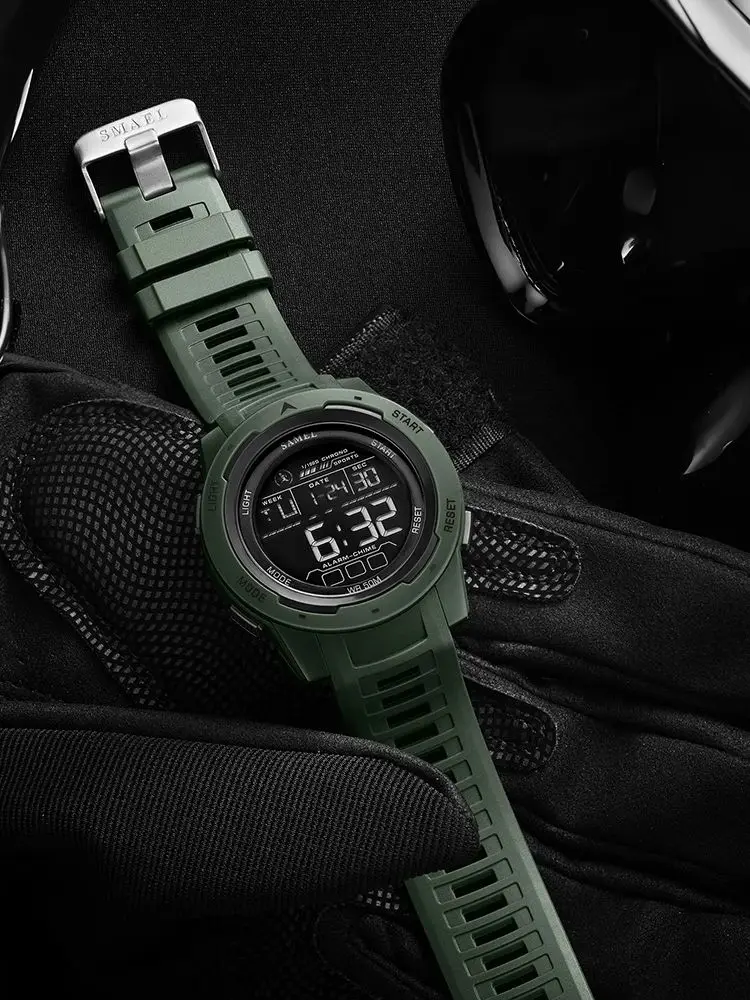 Men Electronics Outdoor Sports Waterproof Big Dial Digital LED Alarm Watch 8105 digital watch