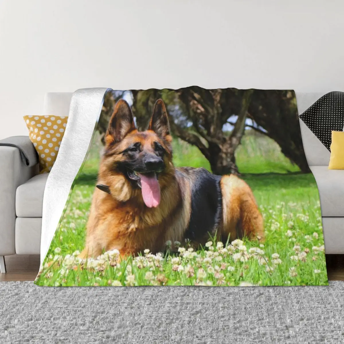 

German Shepherd Resting Throw Blanket christmas blanket Dorm Room Essentials