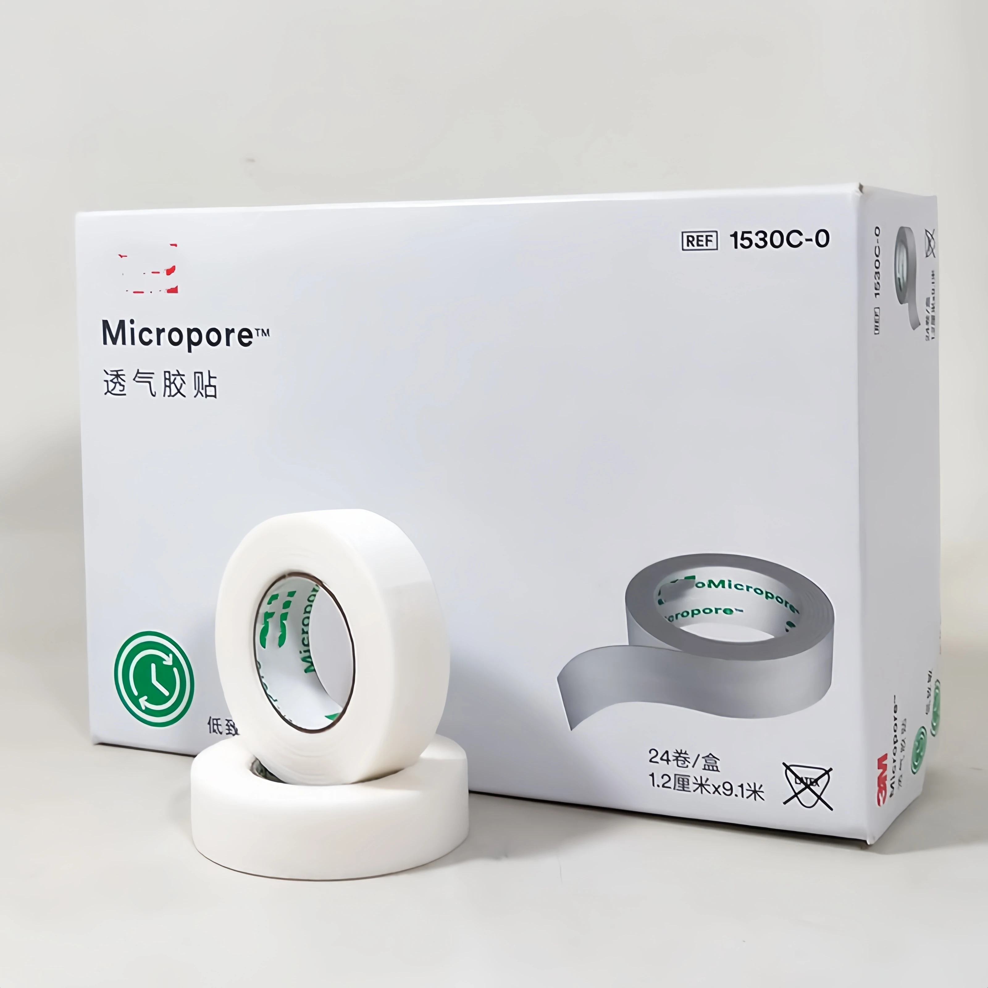 24개입 1530 3미크로포어 테이프 통기성 테이프 속눈썹 연장용 수술용 종이 테이프 1530-0 1/2인치 10야드 9.1m 1.2cm 폭 눈꺼풀 테이프