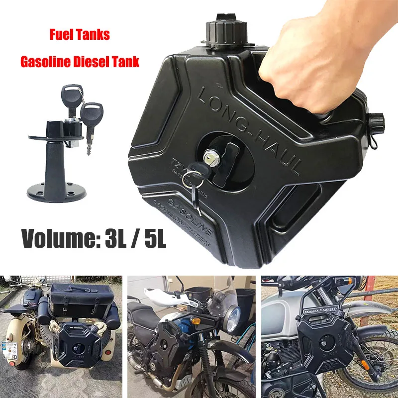 2 Color 5L Fuel Tanks Petrol High order Manufacturer regenerated product Cans Can Car Mount Jerry Motorcycle