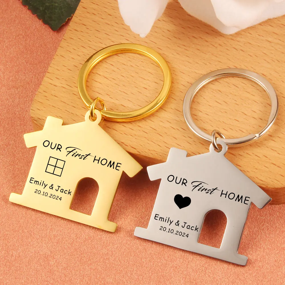 Personalised Our First Home Laser Engraving Name And Date House Shaped Metal Housemoving Gift Anniversary Gift For Boyfriend