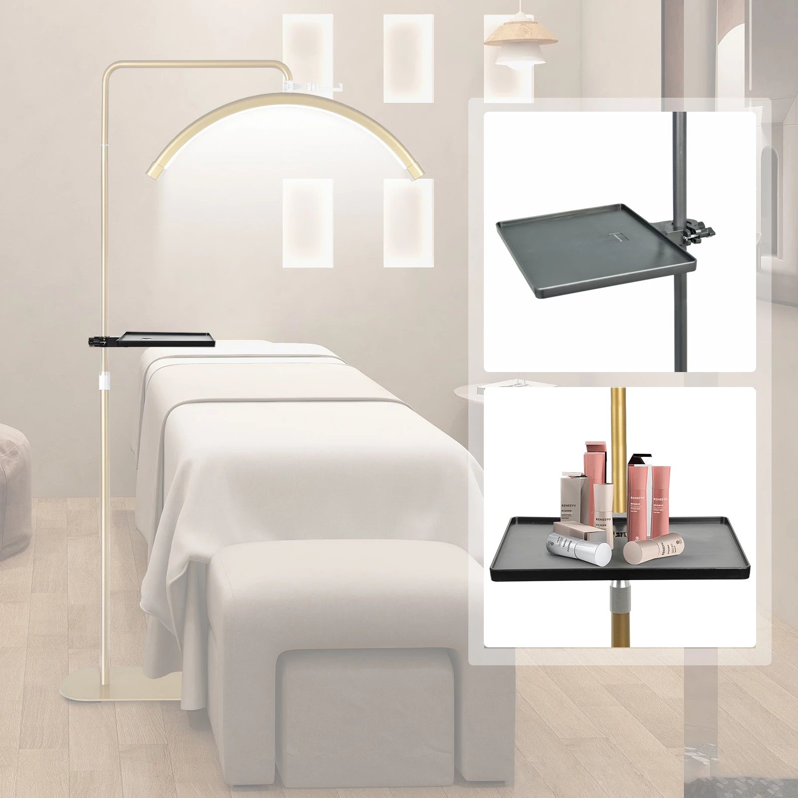 범용 사운드 카드 트레이 라이브 스트리밍 마이크 스탠드 사진 클램프 클립 플랫폼 속눈썹 메이크업 화장품 트레이 작업용