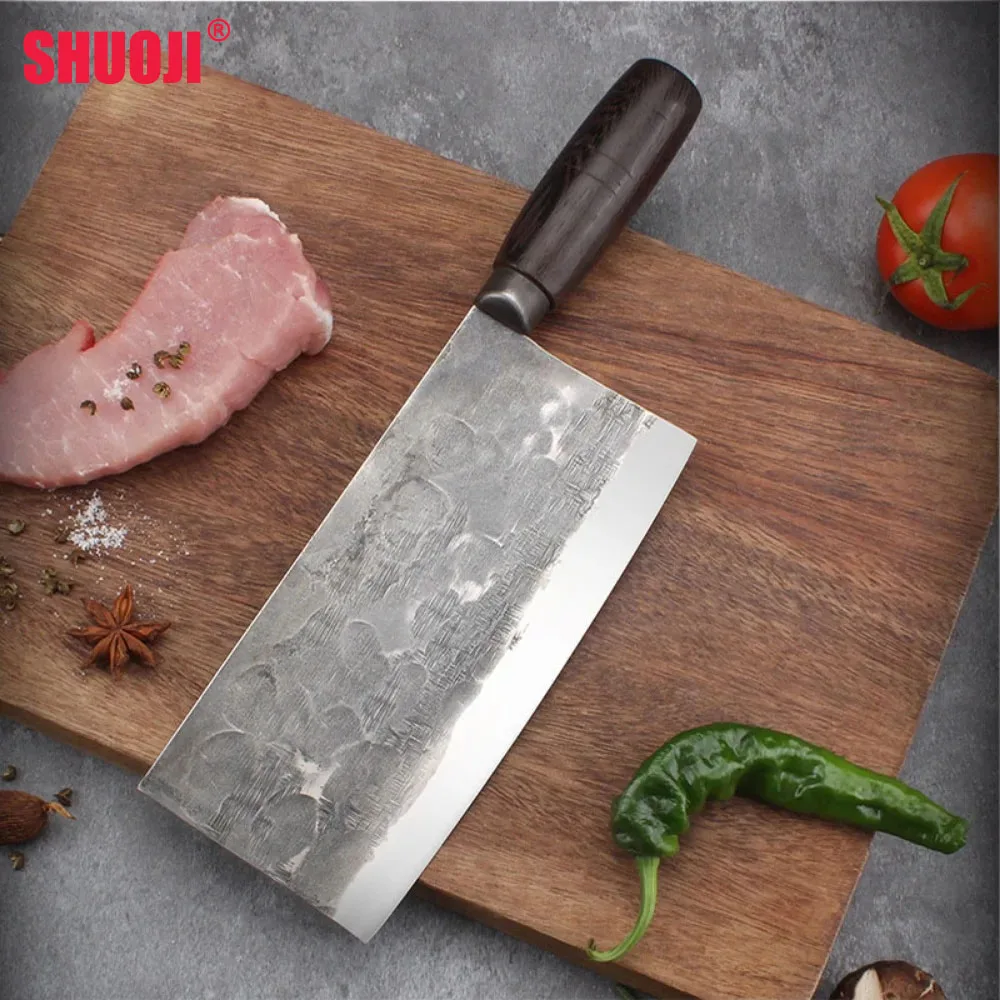 Молоток, кованое лезвие, кухонный нож, китайский старомодный кухонный Кливер 5Cr15mov, лезвие, нож шеф-повара 56HRC, ножи для нарезки