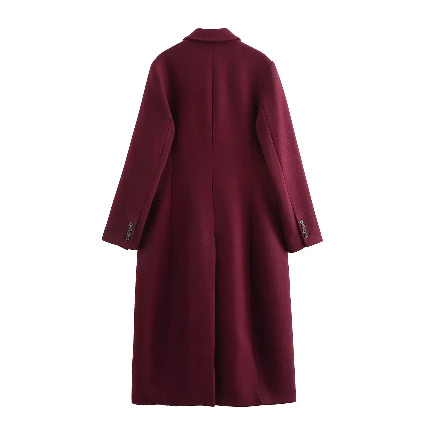 Women Turn-Down Collar Long Sleeved Double Breasted Overcoat Female Autumn Winter Solid Long Coat High Street Casual Wool Coat