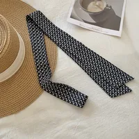 Fashion Korean Long Silk Scarf Thin and Narrow Versatile Long Ribbon Belt Tie Y2k Summer Hair Band For Women