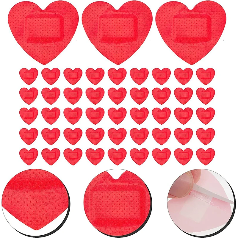 

5pcs or 10pcs/set Heart Shape Red Band Aid Plaster for Medical First Aid Skin Patch Women Girls Adhesive Bandages Woundplast