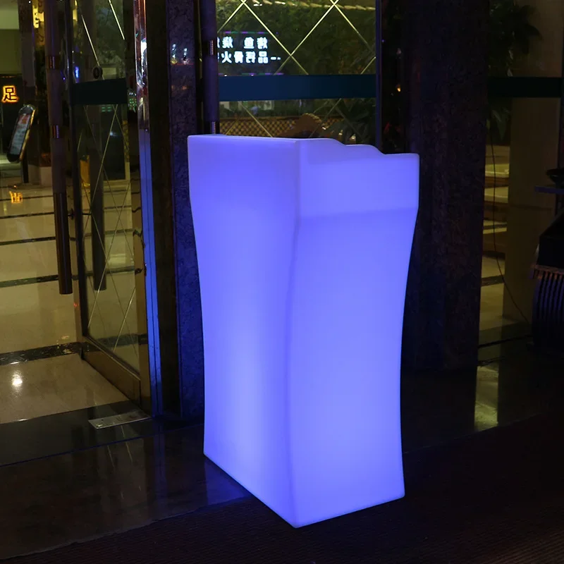 LED Rechargeable Bar Reception Desk Nightclub Simple Modern Cashier Counter Waterproof Lighted Up Coffee Table KTV Party Supply