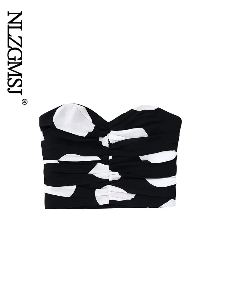 Nlzgmsj 2022 Women Tanks Fashion Strapless Summer Tank Top Back Zipper