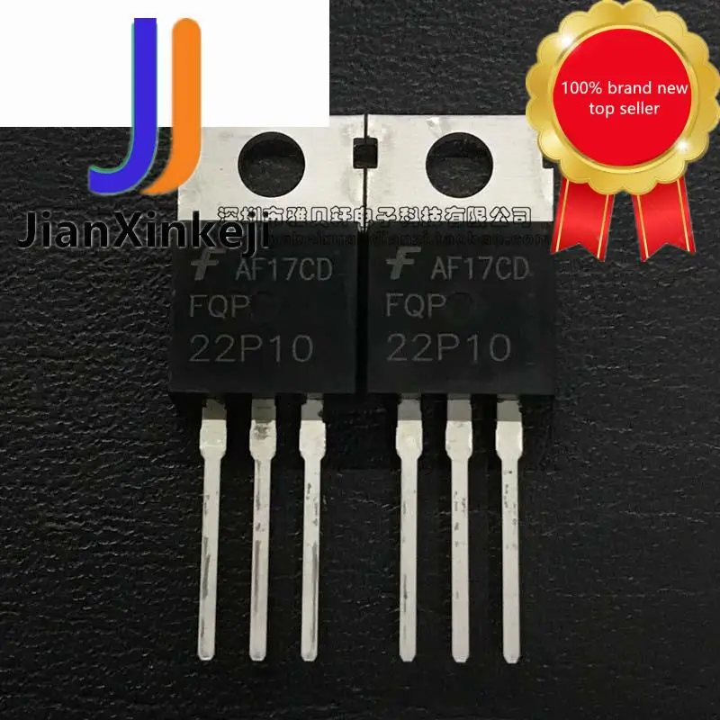 

10pcs100% Оригинальный Новый FQP22P10 P канал 100V22A полевой эффект, МОП-трубка, прямая вилка TO-220 фреза