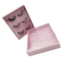 Wholesale 3 Pair Eyelashes Packaging Boxes Customize Logo Fake 3d Mink Lashes Package Empty Rectangle Fluffy Mink Lashes case 1