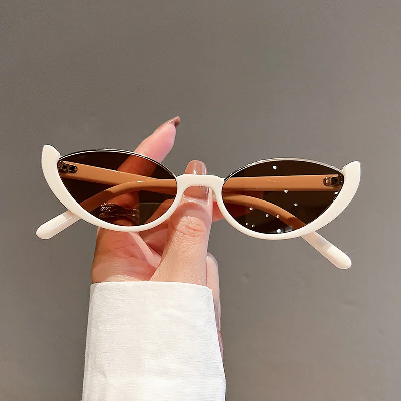 

Vintage Nieuwe In Kleine Cat Eye Sunglasses Vrouwen Trendy Small Rectangle Shades Eyewear Fashion Luxe Merk Designer Zonnebril