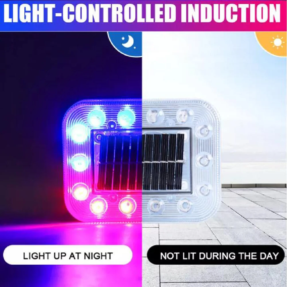 2PCS Light Warning Light Taillight Truck Lamp  Seven Colors Waterproof for Magnet Switch Solar Energy Anti-Tailing Dropshipping