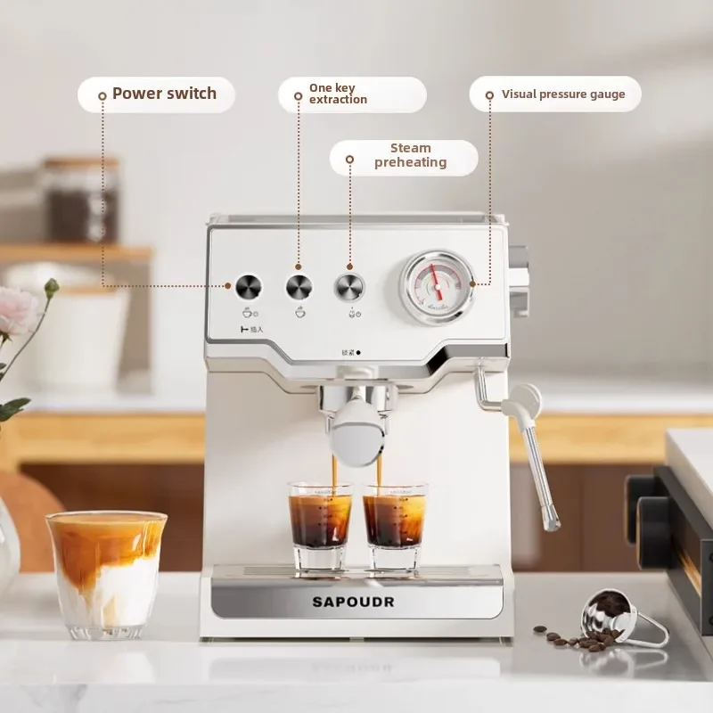Semi-automatic Espresso Machine Coffee Maker Control Panel Suitable for New Users Small Home Espresso Machine Steam Milk Frother