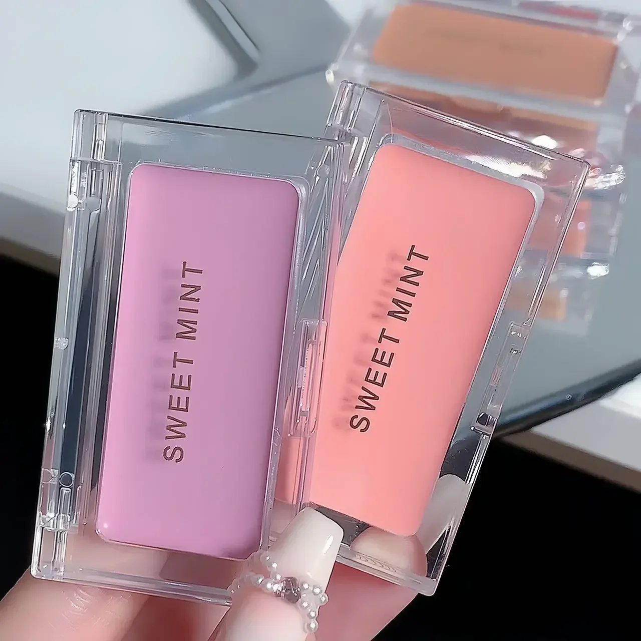 Coral Orange Blush Makeup Palette 5 Color Moist Creamy Texture Pink Rouge Lasting Natural Cheek Tint Waterproof Blusher Cosmetic 6