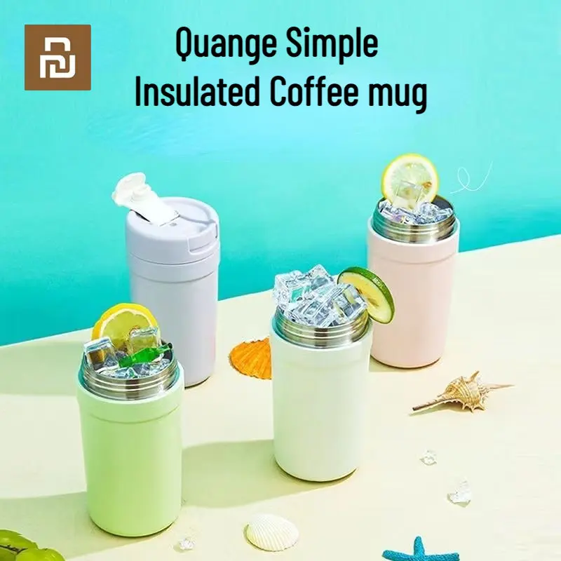 

New Youpin Quange Coffee Cup Japanese Portable Men and Women 316 Stainless Steel Office Insulation Cup High Beauty Drink Cups