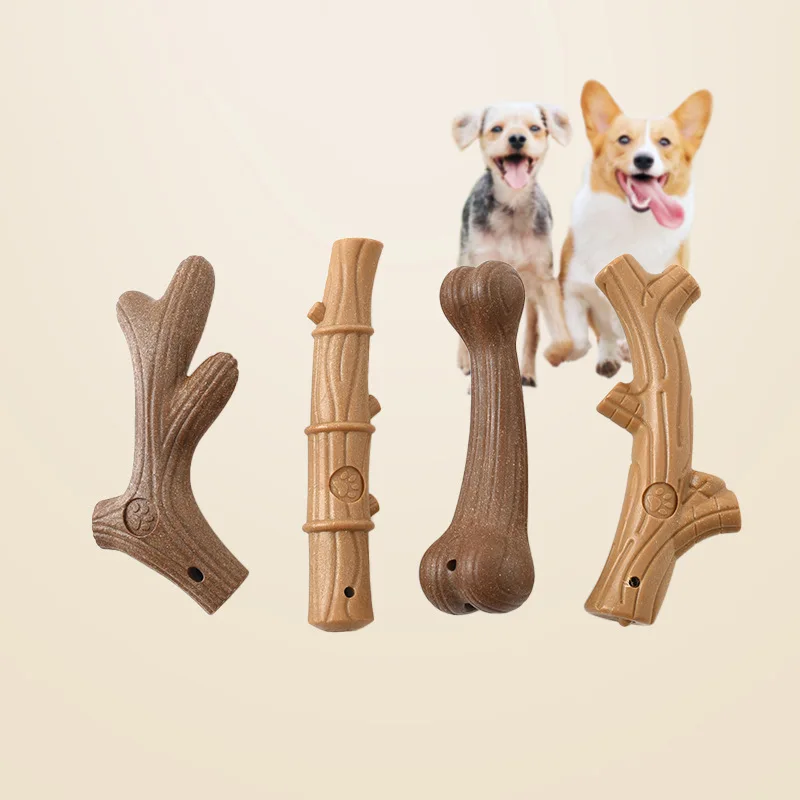 Pet Dog Chew Toys Teeth Clean Stick Interesting Pine Wood Cute Bone Shape Durable Bite Puppy Interactive Toy Pet Supplies 1