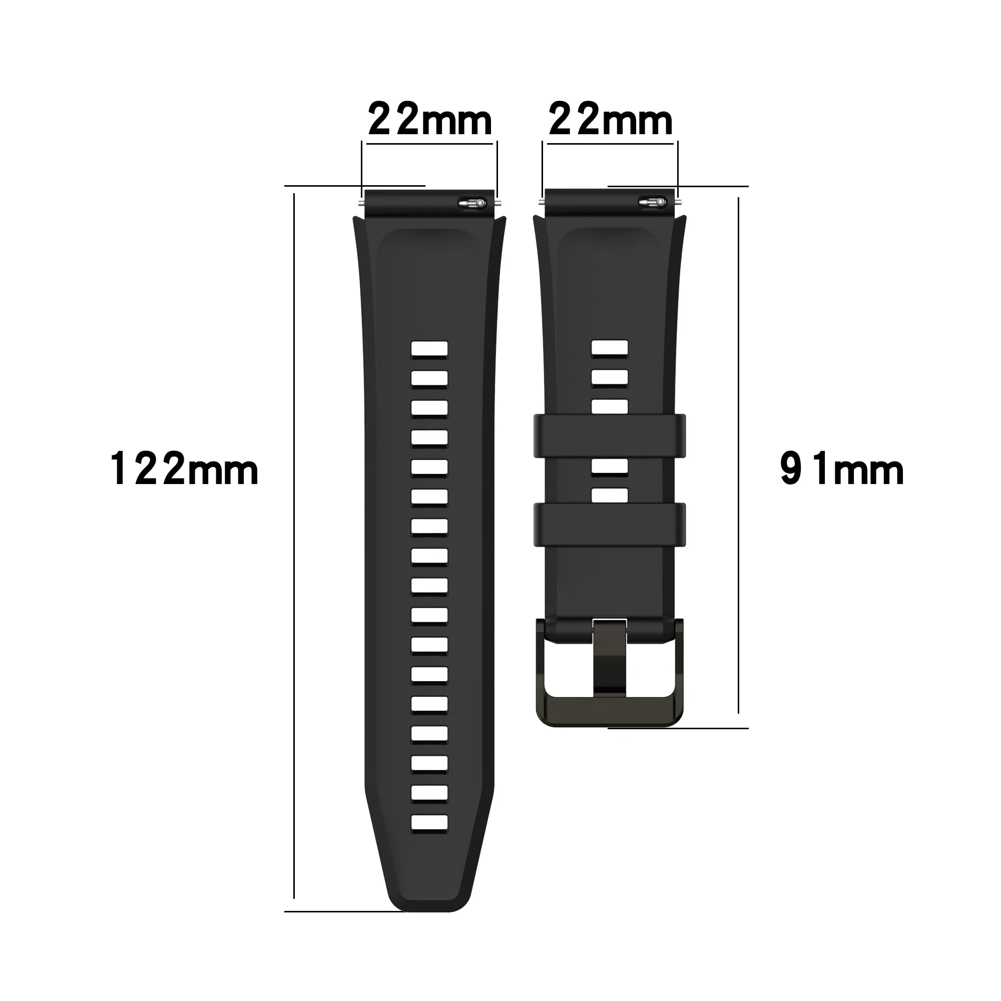 Silicone 22MM Watch Strap - Durable & Stylish Bracelet Band